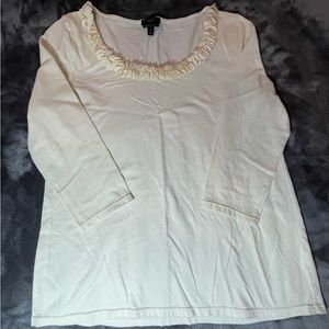 Talbots Womens Sequined Neckline Pullover Sweater 3/4 Sleeves Sze MP